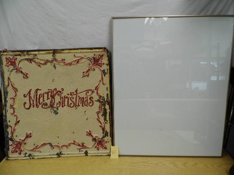 lot 40 image: Frame - Tin Ceiling Sign