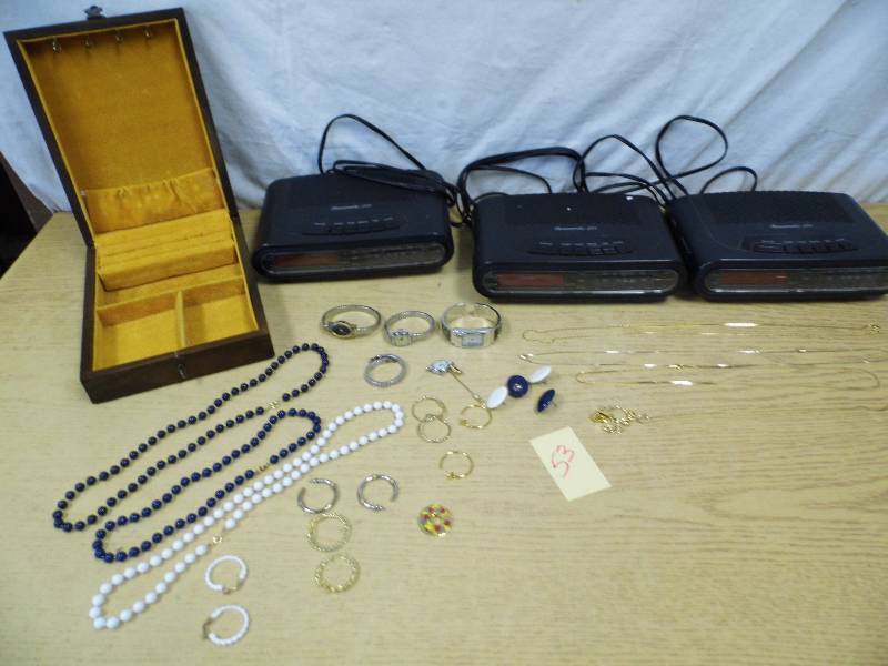 lot 53 image: Clock Radios - Jewelry