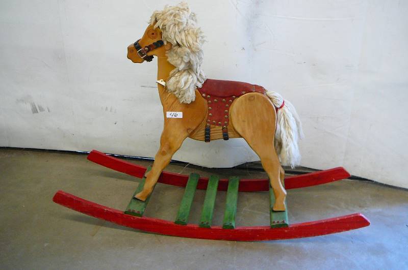 lot 46 image: Wooden Rocking Horse