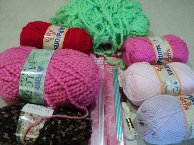 yarn and knitting needles...