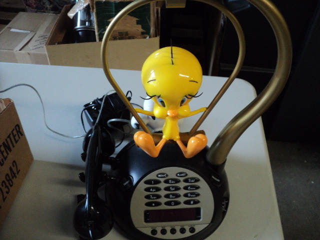 alarm clock, radio and telephone...