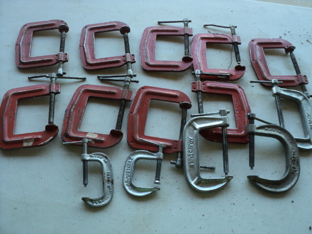 metal clamps...