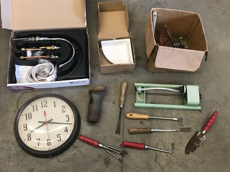 lot 40 image: Lot Of Delta Faucet Set, Wall Cloc...