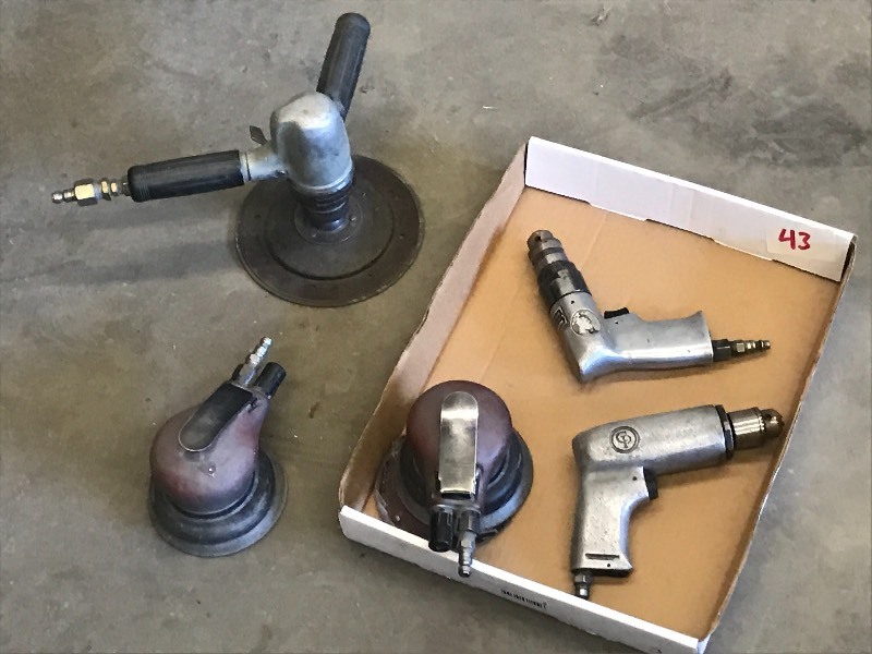 lot 43 image: Box Of (5) Assorted Air Tools...