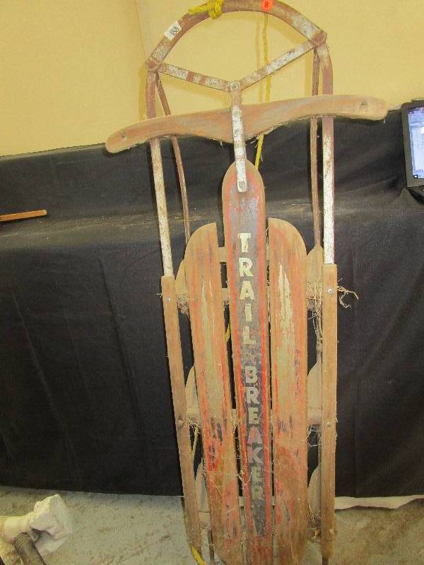 Antique Trail blazers wooden snow sled
