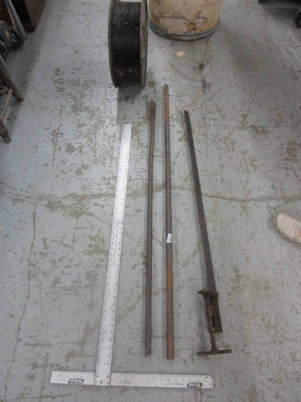 Ruler, Spool of wire, and other garage items