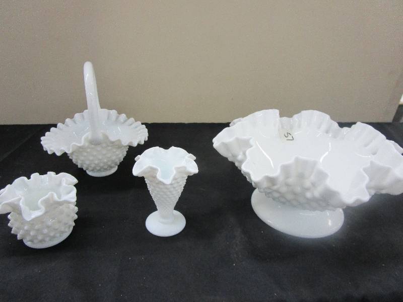 Milk Glass Bowls and vases
