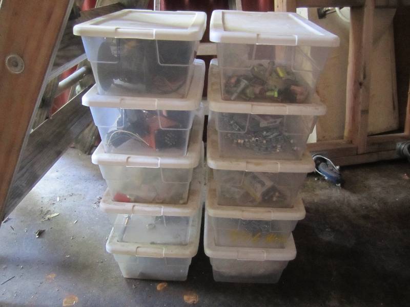 lot 21 image: 10 Plastic Shoe Box Size Containers...