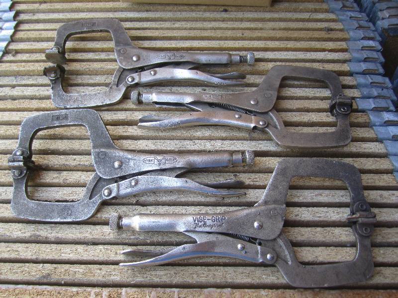 lot 31 image: Lot of 4 Vice Grip C-Clamps  RED...
