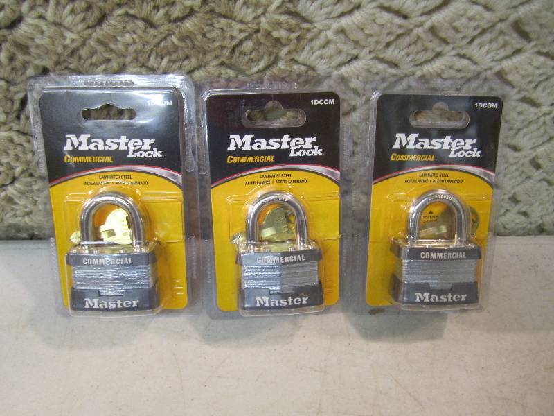 lot 54 image: 3 New Master Lock Padlocks  EC1...