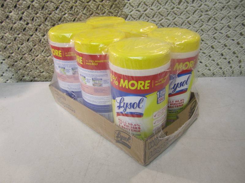 lot 78 image: Case of 6 Lysol Disinfecting Wipes ...
