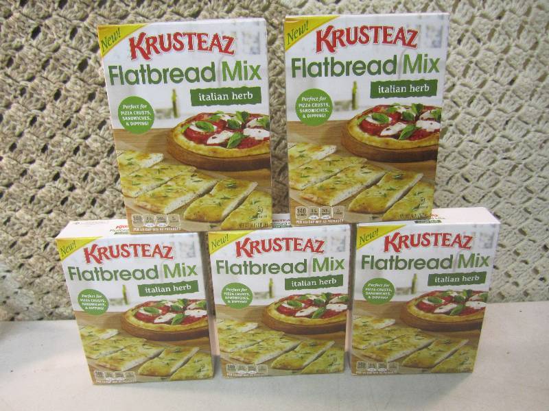 lot 131 image: 5 Boxes of Flatbread Mix Italian He...