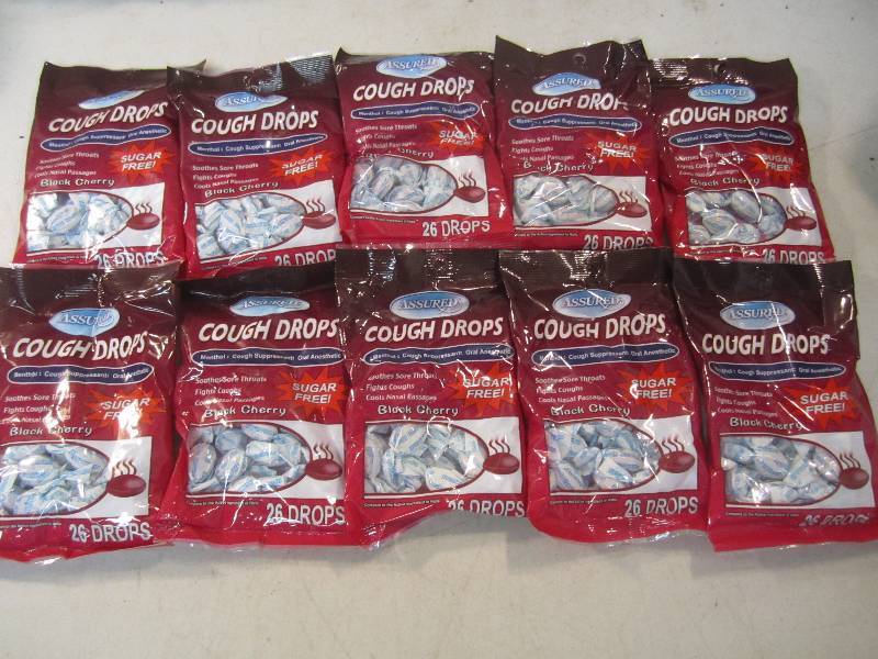 lot 215 image: 10 Bags of Cough Drops Black Cherry...