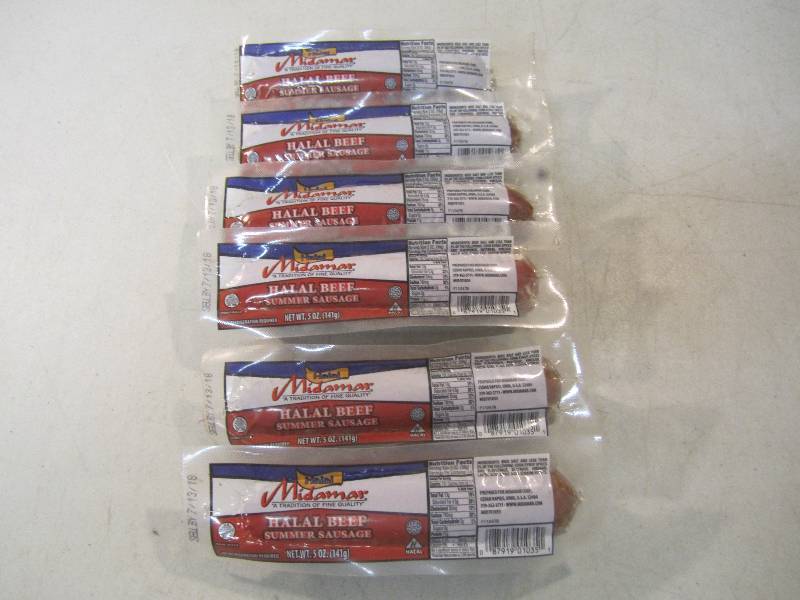lot 216 image: 6 Packs of Halal Beef Summer Sausag...