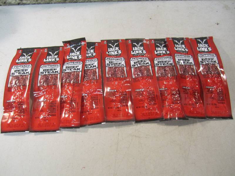 lot 218 image: 9 Packs of Jack Links Peppered Beef...