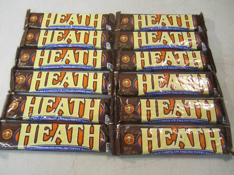 lot 244 image: 12 Heath Candy Bars Best by Jan 201...