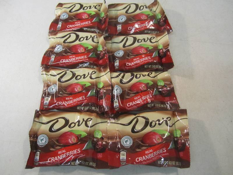 lot 251 image: 8 Bags of Dove Chocolate Covered Re...