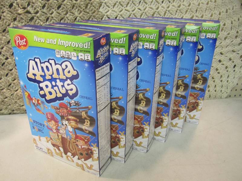 lot 265 image: 6 Boxes of Post Alpha-Bits Cereal B...