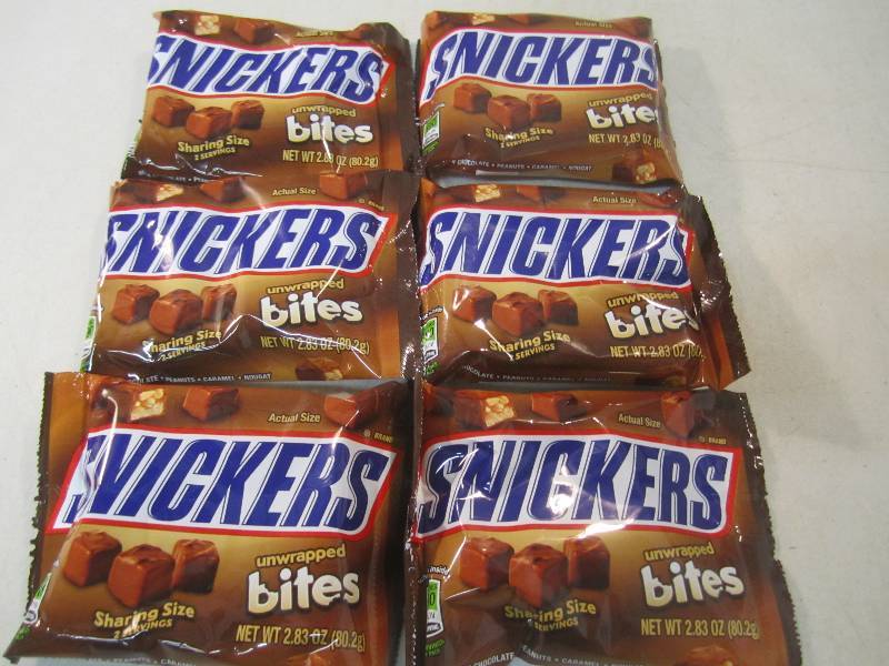lot 279 image: 6 Bags of Snickers Bites Best by De...