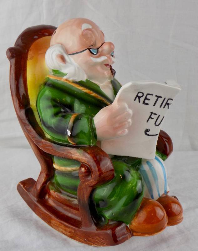 lot 7 image: Vintage Lefton Retirement Fund Grandpa (4266) & Grandma (4293) Piggy Bank