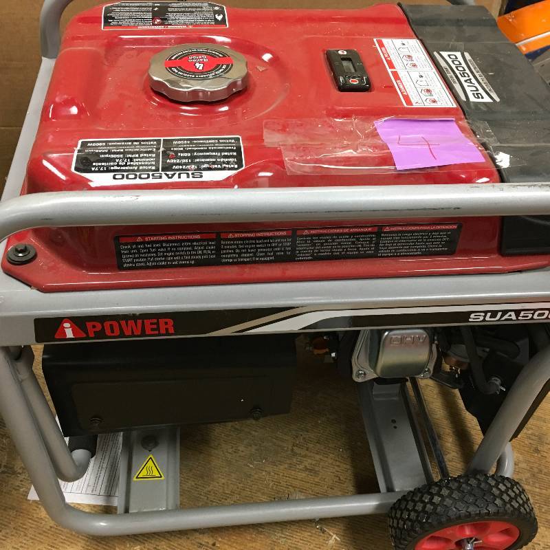 lot 4 image: iPower SUA5000 Watt Portable Gasoline Generator in good working condition