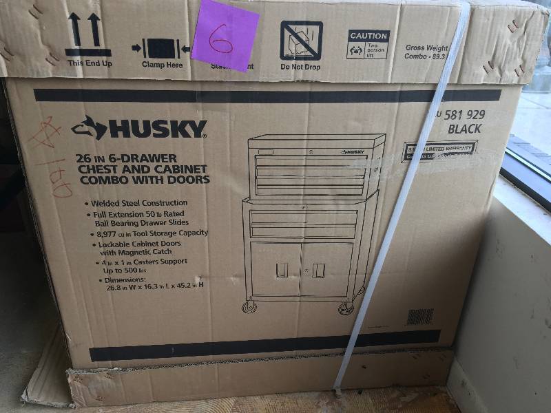 Husky 26 Inch W 6 Drawer Chest Cabinet Combo No Used Kx Real