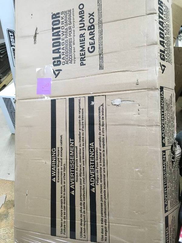 lot 18 image: GLADIATOR Ready to Assemble 72 in. H x 36 in. W x 24 in. D Steel Freestanding Garage Cabinet in White not used