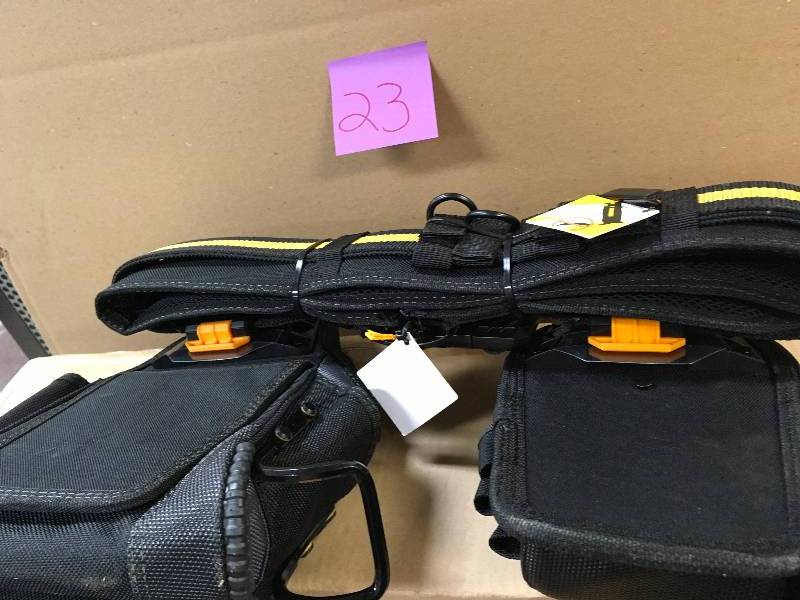 lot 23 image: TOUGHBUILT Handyman 16 in. 27-Pockets Tool Belt Set in Black (3-Piece)