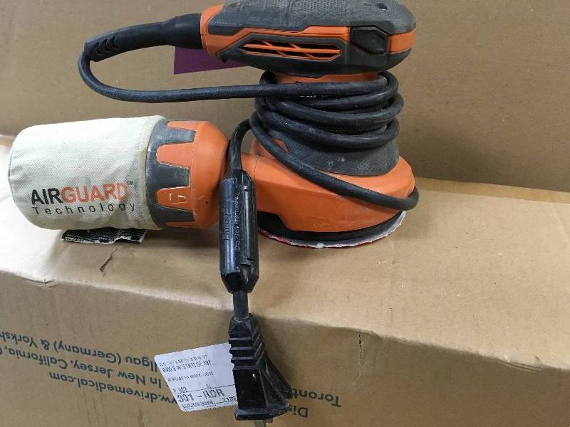 lot 27 image: RIDGID 5 in. Random Orbital Sander with AIRGUARD Technology USED in good working condition