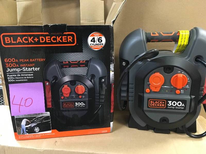 lot 40 image: Black & Decker 300 Amp Portable Jump Starter  3.6 out of 5 (130)  Write a Review Questions & Answers (42) in working conditions