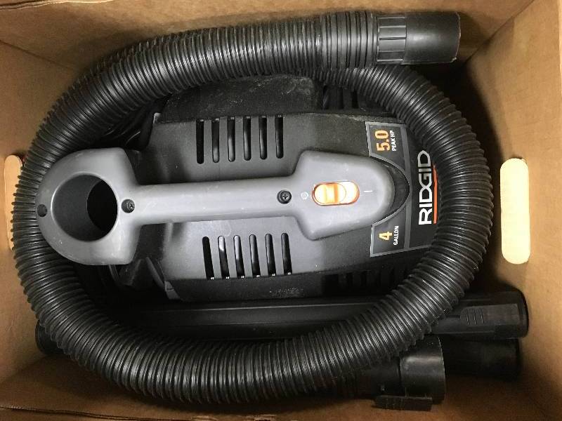 lot 46 image: RIDGID 4 Gal. 5.0-Peak HP Portable Wet Dry Vac not used