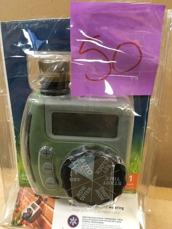 lot 50 image: Orbit Digital Hose Faucet Timer 1 Port PN 62056-03 rF in good shape