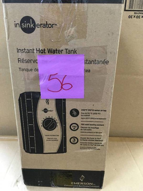 lot 56 image: IN SINK ERATOR Instant Hot Water Tank for Hot Water Dispensers not used