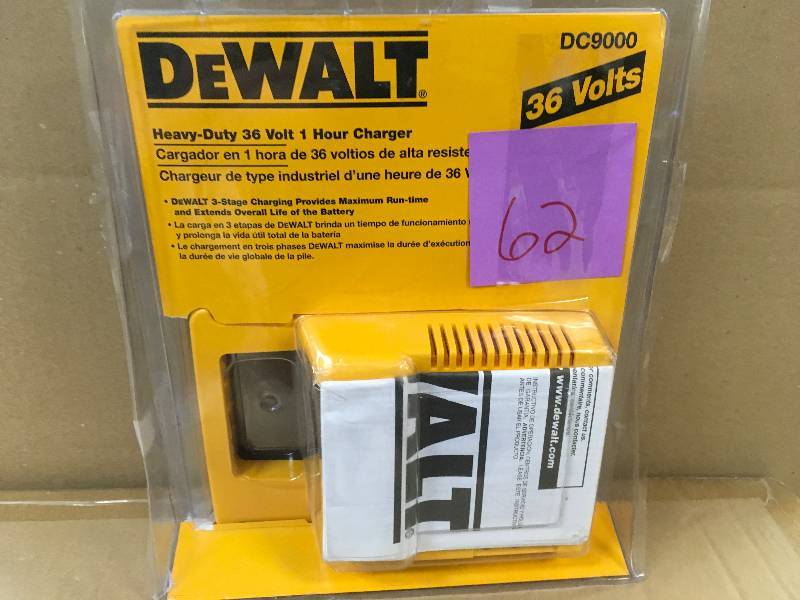 lot 62 image: DEWALT Heavy Duty 36-Volt Charger New