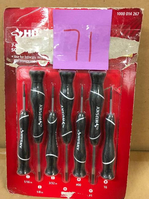 lot 71 image: HUSKY Precision Screwdriver Set (7-Piece) in good conditions