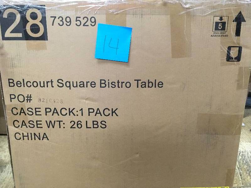 Hampton Bay Belcourt Metal Square Outdoor Bistro Table open box