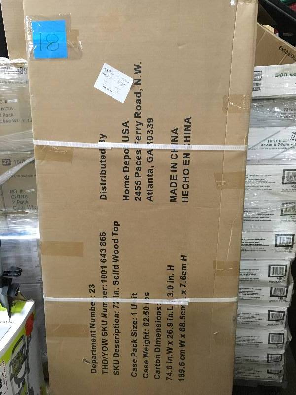 Husky 72 in. Solid Wood Top for 6 ft. Solid Wood Top Workbench open box never used