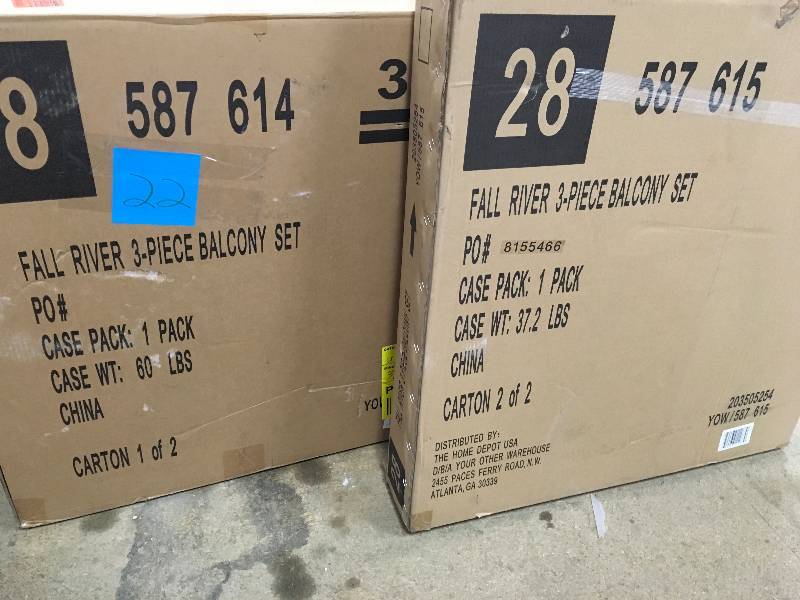 Hampton Bay Fall River 3-Piece Balcony Set open box