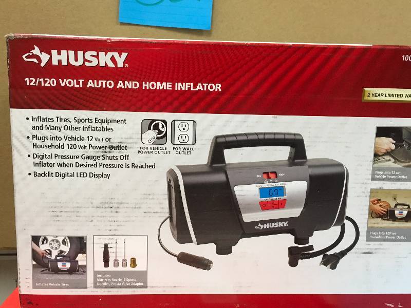 Husky 12-Volt120-Volt Home and Auto Inflator HD12120