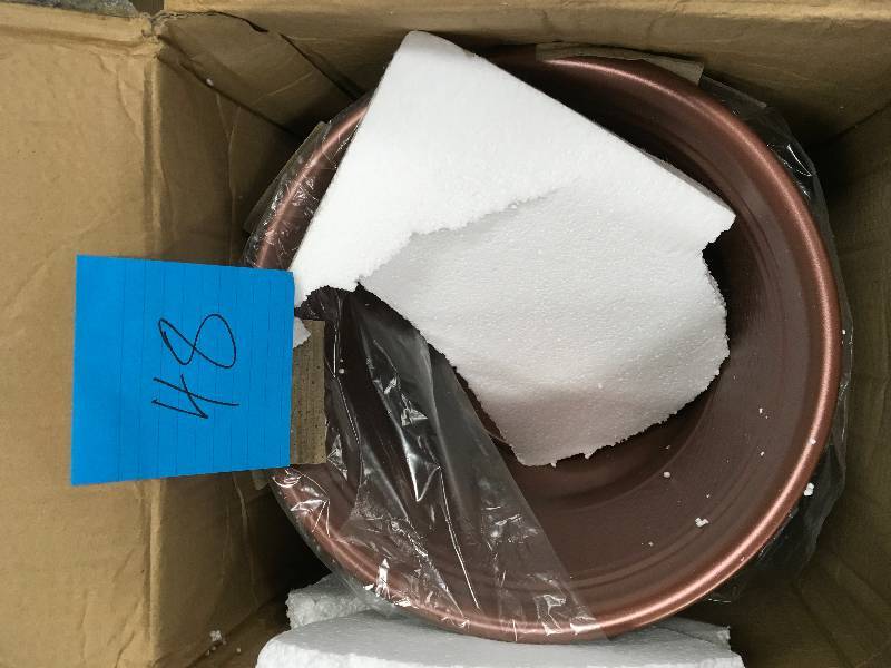 12 in Antique Copper Round Medium Metal Planter Pack of 8 Pcs Box