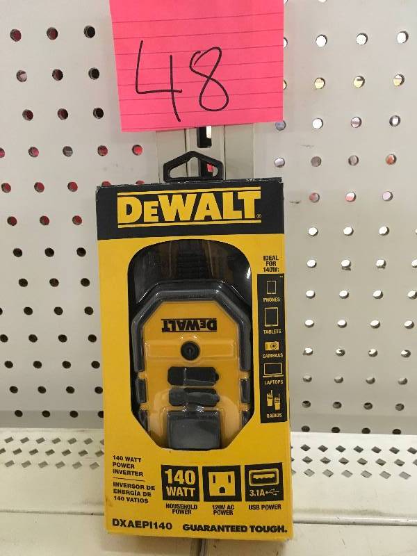 Dewalt 140-Watt Power Inverter with Dual USB Ports in good conditions