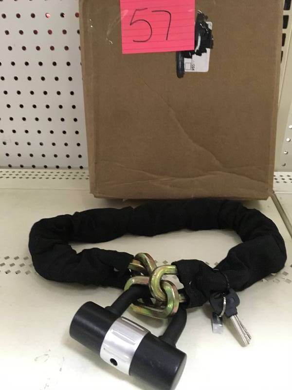 Steel Core 35.5 in. Heavy Duty Iron Chain with Keyed Padlock and Protective Polyester Chain Cover