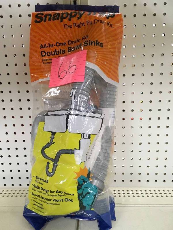 SnappyTrap 1-12 in. All-in-One Drain Kit for Double Bowl Kitchen Sinks not used