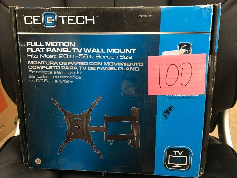 Space Saver 60564 Full Motion Wall Mount for Flat Panel TV Black