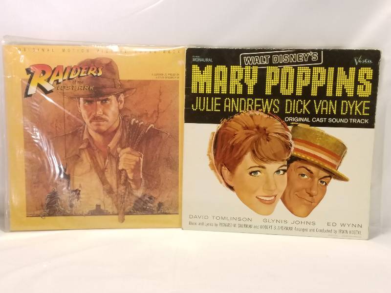 INDIANA JONES & MARY POPPINS VINYL RECORDS