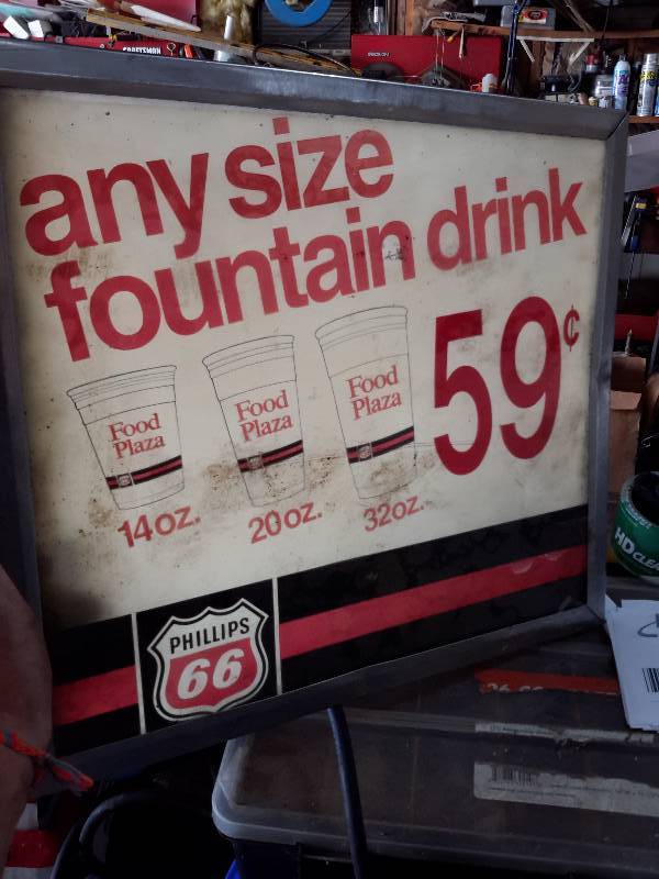 lot 106 image: Phillips 66 Fountain Drink Sign