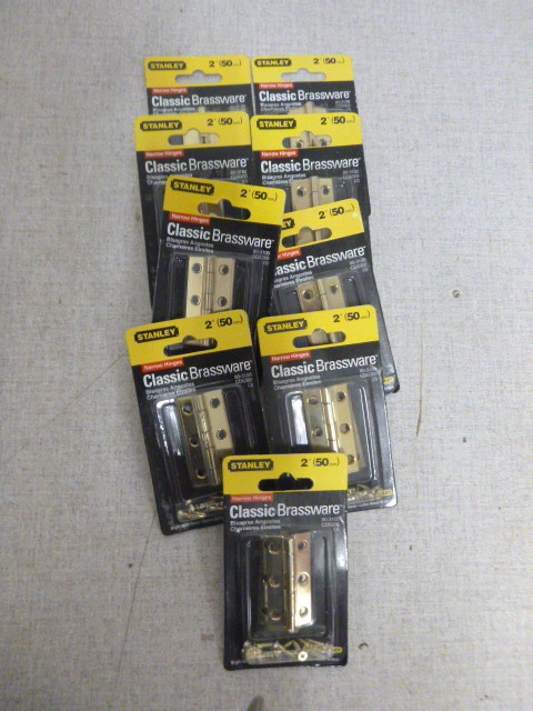 lot 64 image: 9 NEW Stanley Narrow Hinges