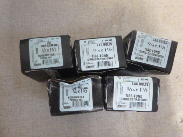 lot 68 image: NEW Paulin Cap Screws and Lag Bolts