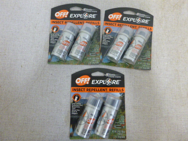 lot 75 image: 3 NEW Packs of Johnson Off Explore Insect Repellent Refills