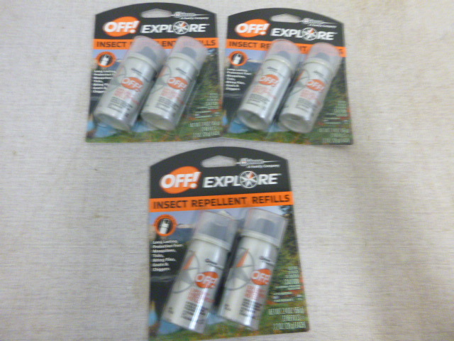lot 76 image: 3 NEW Packs of Johnson Off Explore Insect Repellent Refills